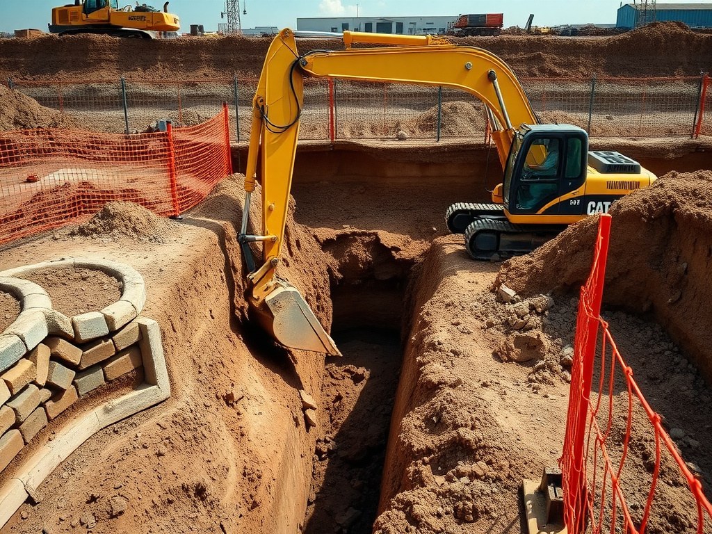 Excavation equipment working a construction site, a common contractors pollution liability exposure